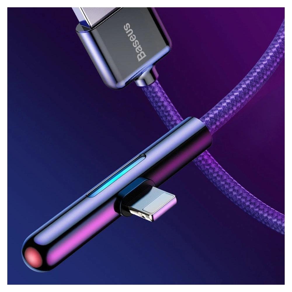 Hurtownia GSM - Baseus kątowy nylonowy kabel przewód USB Lightning dla graczy 1.5A 2m czarny (CAL7C-B01) - BSU2285BLK - {ean13} - Hurt