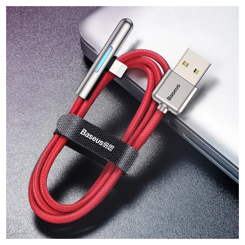 Hurtownia GSM - Baseus kątowy nylonowy kabel przewód USB Lightning dla graczy 1.5A 2m czarny (CAL7C-B01) - BSU2285BLK - {ean13} - Hurt