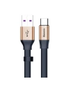 Baseus Simple płaski kabel przewód USB / USB Typ C SuperCharge 5A 40W Quick Charge 3.0 QC 3.0 23cm złoty (CATMBJ-BV3)