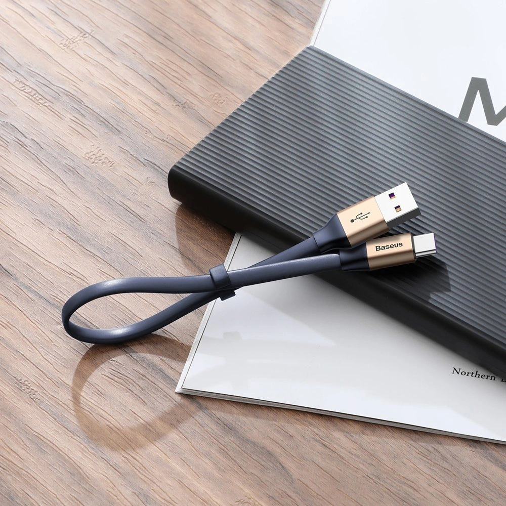 Hurtownia GSM - Baseus Simple płaski kabel przewód USB / USB Typ C SuperCharge 5A 40W Quick Charge 3.0 QC 3.0 23cm złoty (CATMBJ-BV3) - BSU2287GLD - {ean13} - Hurt