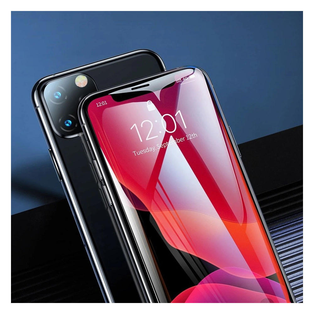 Hurtownia GSM - Baseus szkło hartowane na cały ekran Full Screen z ramką 0.23mm 9H Apple iPhone 11/XR + pozycjoner czarny (SGAPIPH61-APE01) - BSU2348BLK - {ean13} - Hurt