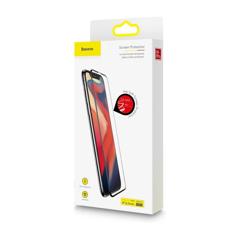 Hurtownia GSM - Baseus szkło hartowane na cały ekran Full Screen z ramką 0.23mm 9H Apple iPhone 11/XR + pozycjoner czarny (SGAPIPH61-APE01) - BSU2348BLK - {ean13} - Hurt