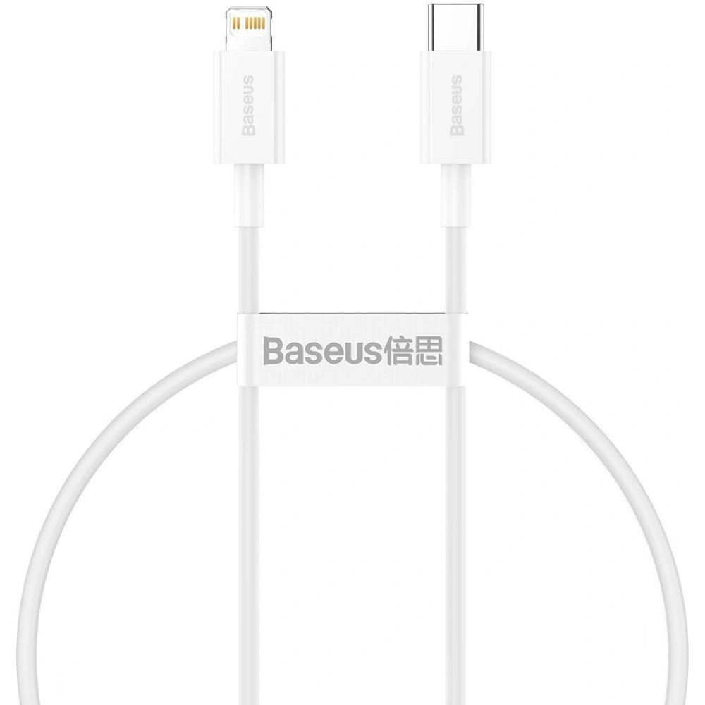 Kabel USB-C do Lightning Baseus Superior Series, 20W, PD, 0,25m (bílý)