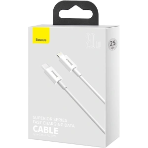 Kabel USB-C do Lightning Baseus Superior Series, 20W, PD, 0,25m (biały)