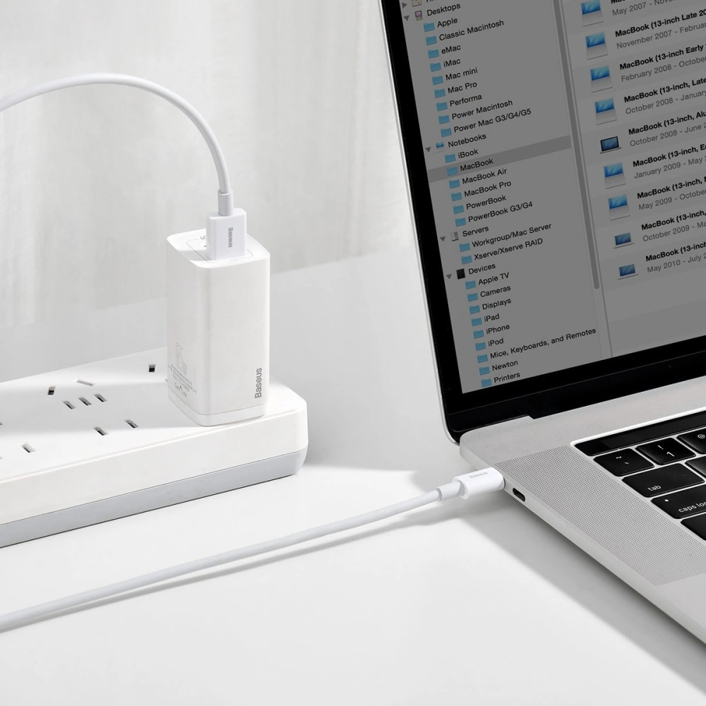 Hurtownia GSM - Kabel USB do USB-C Baseus Superior Series, 66W, 1m (biały) - BSU2368WHT - {ean13} - Hurt
