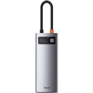Hub 5w1 Baseus Metal Gleam Series, USB-C do 3x USB 3.0 + HDMI + USB-C PD