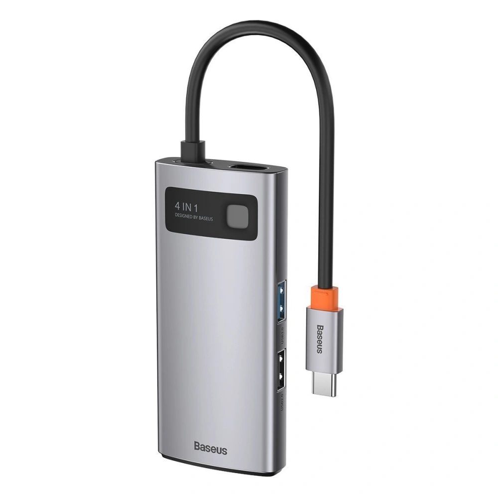 Hurtownia GSM - Hub 4w1 Baseus Metal Gleam Series, USB-C na USB 3.0 + USB 2.0 + HDMI + USB-C PD - BSU2370 - {ean13} - Hurt