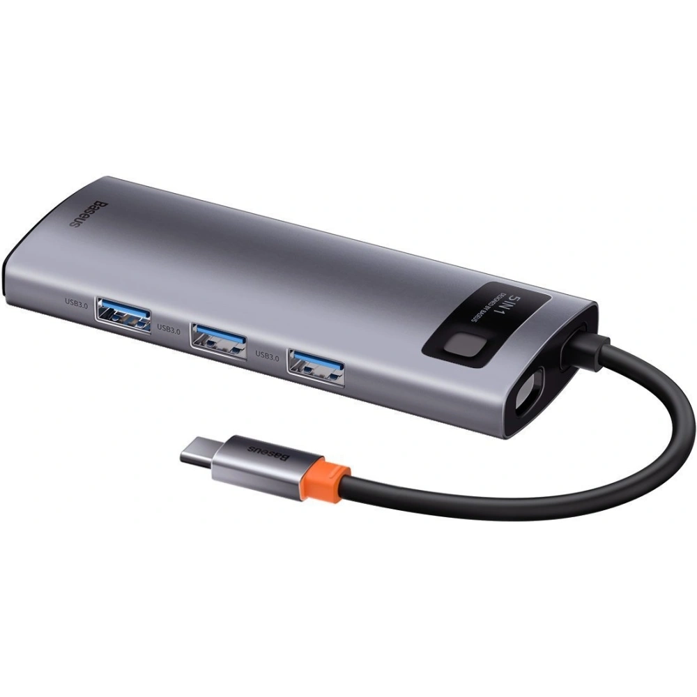 Hurtownia GSM - Hub 5w1 Baseus Metal Gleam Series, USB-C do 3x USB 3.0 + HDMI + USB-C PD - BSU2371 - {ean13} - Hurt