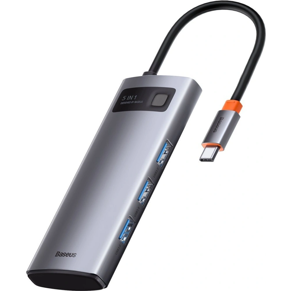 Hurtownia GSM - Hub 5w1 Baseus Metal Gleam Series, USB-C do 3x USB 3.0 + HDMI + USB-C PD - BSU2371 - {ean13} - Hurt