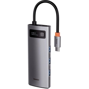 Hub 5w1 Baseus Metal Gleam Series, USB-C do 3x USB 3.0 + HDMI + USB-C PD