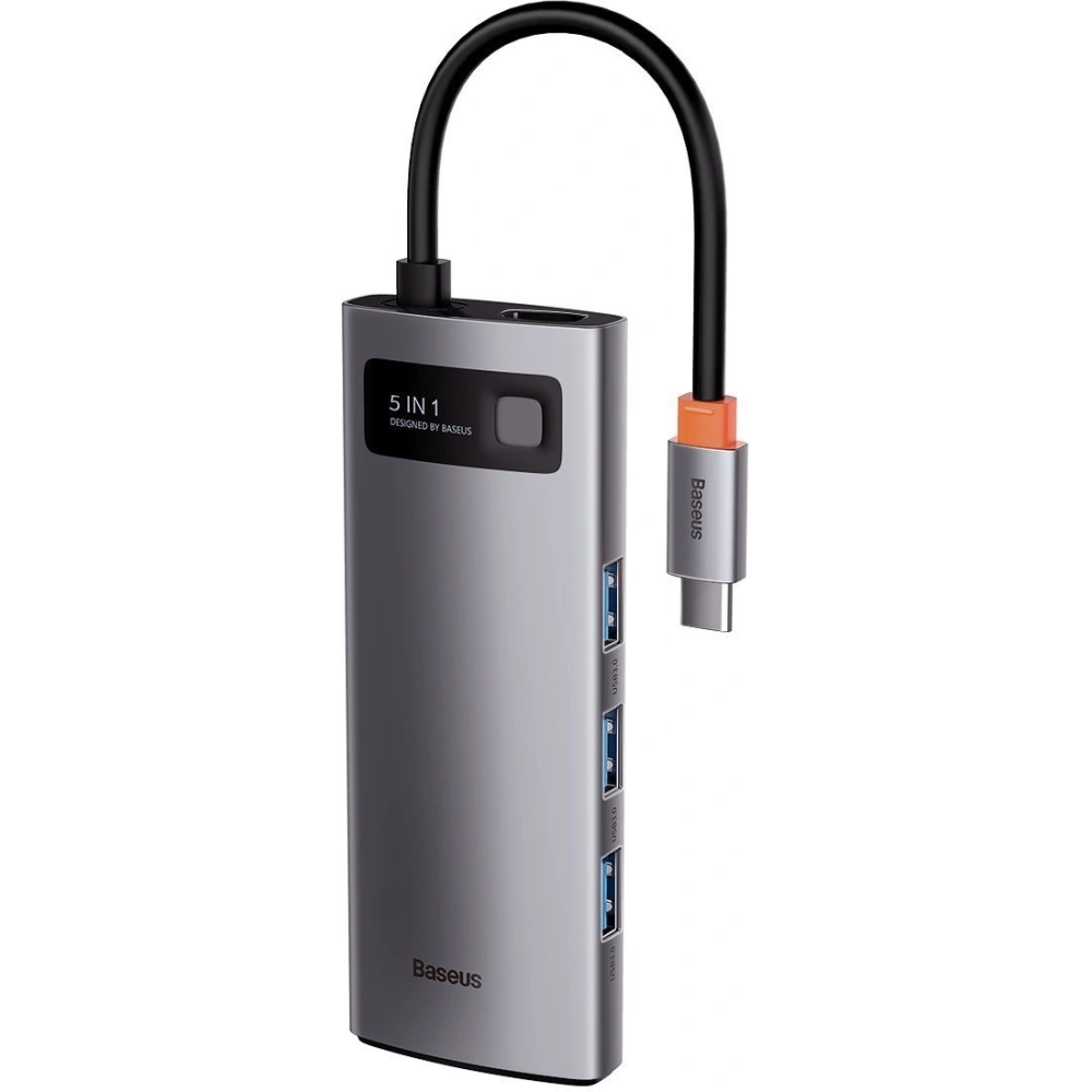 Hurtownia GSM - Hub 5v1 Baseus Metal Gleam Series, USB-C na 3x USB 3.0 + HDMI + USB-C PD - BSU2371 - {ean13} - Hurt