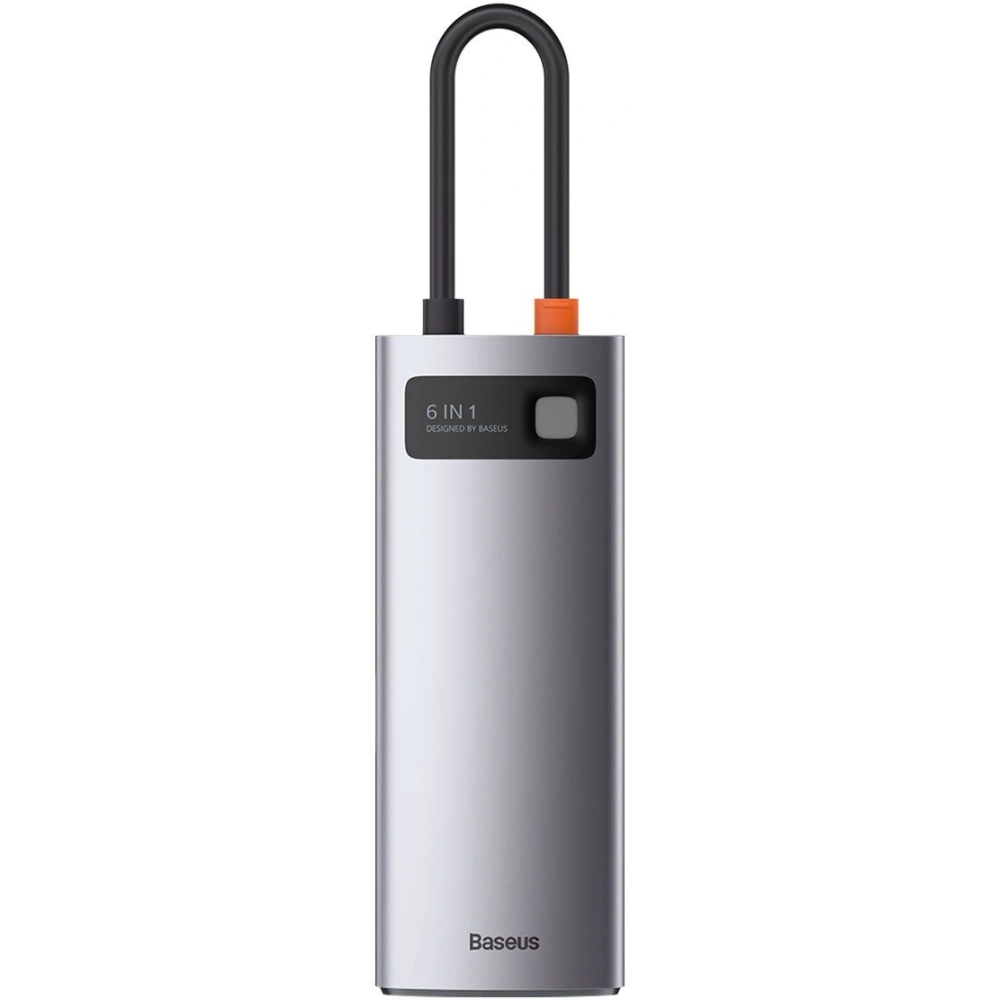 Hurtownia GSM - Hub 6v1 Baseus Metal Gleam Series, USB-C na 3x USB 3.0 + HDMI + USB-C PD + Ethernet RJ45 - BSU2372 - {ean13} - Hurt