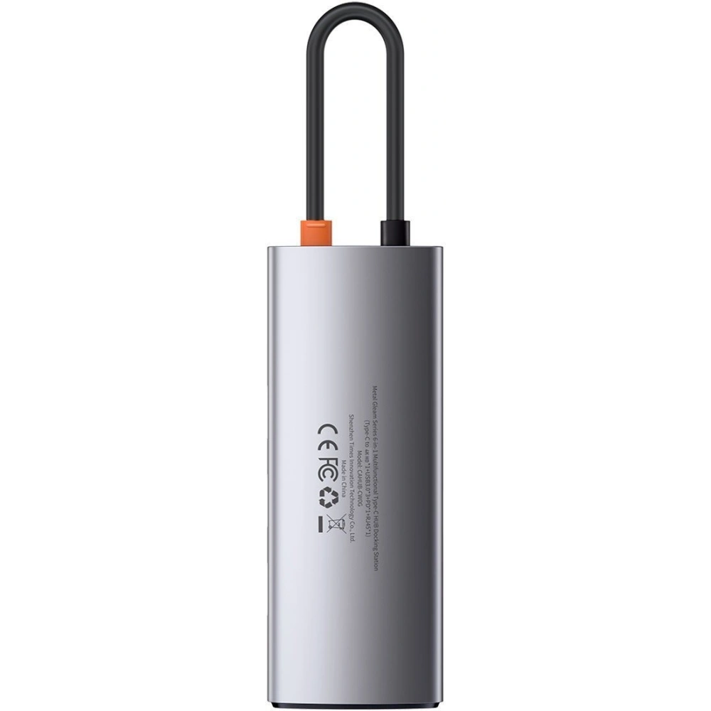Hurtownia GSM - Hub 6v1 Baseus Metal Gleam Series, USB-C na 3x USB 3.0 + HDMI + USB-C PD + Ethernet RJ45 - BSU2372 - {ean13} - Hurt