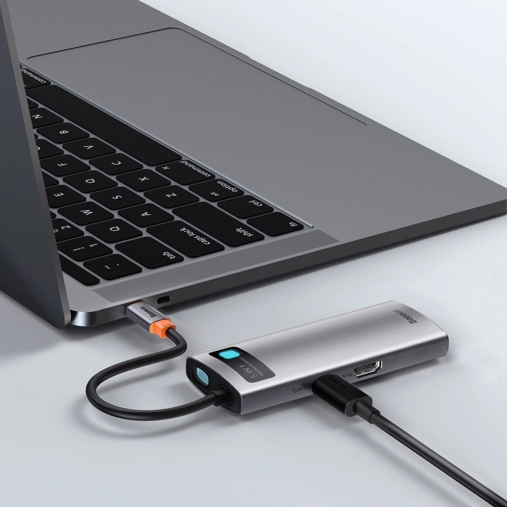 Hurtownia GSM - Hub 5w1 Baseus Metal Gleam Series, USB-C do 3x USB 3.0 + HDMI + USB-C PD - BSU2371 - {ean13} - Hurt