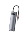 Hurtownia GSM - Hub 8w1 Baseus Metal Gleam Series, USB-C na 3x USB 3.0 + HDMI + USB-C PD + Ethernet RJ45 + microSD/SD - BSU2373 - {ean13} - Hurt