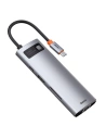 Hurtownia GSM - Hub 8w1 Baseus Metal Gleam Series, USB-C na 3x USB 3.0 + HDMI + USB-C PD + Ethernet RJ45 + microSD/SD - BSU2373 - {ean13} - Hurt
