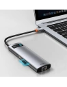 Hurtownia GSM - Hub 8w1 Baseus Metal Gleam Series, USB-C na 3x USB 3.0 + HDMI + USB-C PD + Ethernet RJ45 + microSD/SD - BSU2373 - {ean13} - Hurt