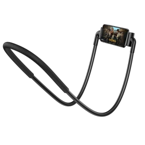 Hurtownia GSM - Uchwyt Baseus Neck-Mounted Lazy Bracket na szyję, do telefonów i tabletów 4-10" (czarny) - BSU2374BLK - {ean13} - Hurt