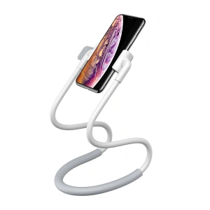 Hurtownia GSM - Uchwyt Baseus Neck-Mounted Lazy Bracket na szyję, do telefonów i tabletów 4-10" (biały) - BSU2375WHT - {ean13} - Hurt
