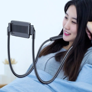 Hurtownia GSM - Uchwyt Baseus Neck-Mounted Lazy Bracket na szyję, do telefonów i tabletów 4-10" (czarny) - BSU2374BLK - {ean13} - Hurt