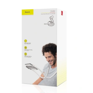 Hurtownia GSM - Uchwyt Baseus Neck-Mounted Lazy Bracket na szyję, do telefonów i tabletów 4-10" (biały) - BSU2375WHT - {ean13} - Hurt