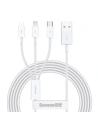 USB cable 3in1 Baseus Superior Series, USB to micro USB / USB-C / Lightning, 3.5A, 1.2m (white)