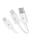Wholesale USB cable 3in1 Baseus Superior Series, USB to micro USB / USB-C / Lightning, 3.5A, 1.2m (white) - BSU2381WHT - {ean13} - Hurt