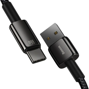 Kabel USB do USB-C Baseus Tungsten Gold, 66W, 1m (czarny)