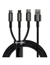 USB cable 3in1 Baseus Tungsten Gold, USB to micro USB / USB-C / Lightning, 3.5A, 1.5m (black)