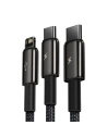 Wholesale USB cable 3in1 Baseus Tungsten Gold, USB to micro USB / USB-C / Lightning, 3.5A, 1.5m (black) - BSU2383BLK - {ean13} - Hurt