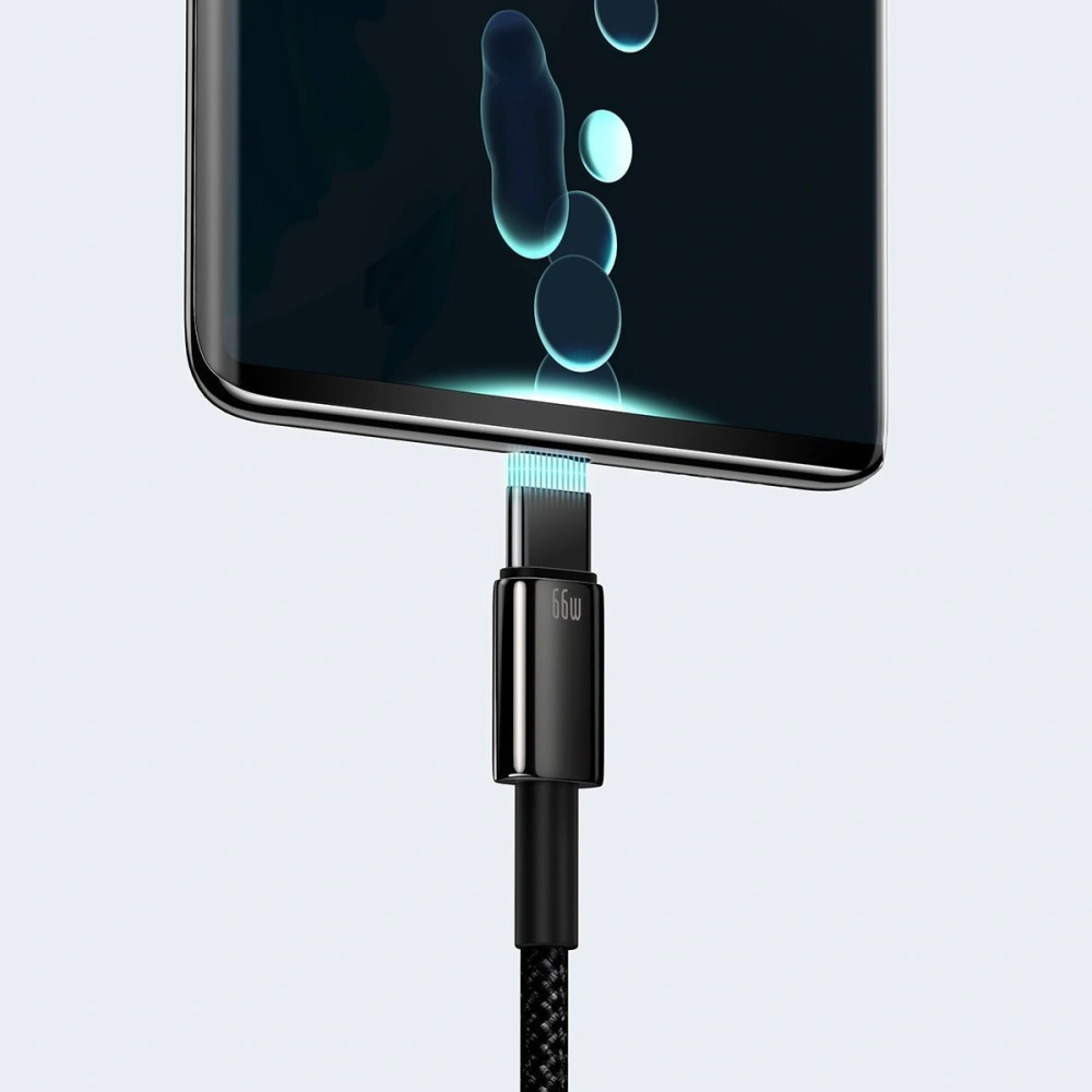 Hurtownia GSM - Kabel USB do USB-C Baseus Tungsten Gold, 66W, 1m (czarny) - BSU2382BLK - {ean13} - Hurt
