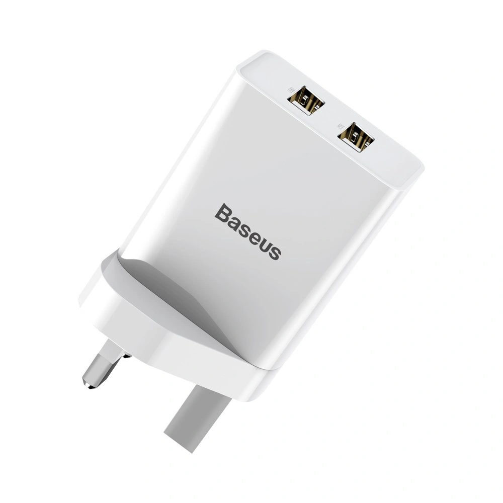 Hurtownia GSM - Baseus ładowarka sieciowa 2x USB 2.1A 10,5W (wtyczka UK) biały (CCFS-S02) - BSU2401WHT - {ean13} - Hurt