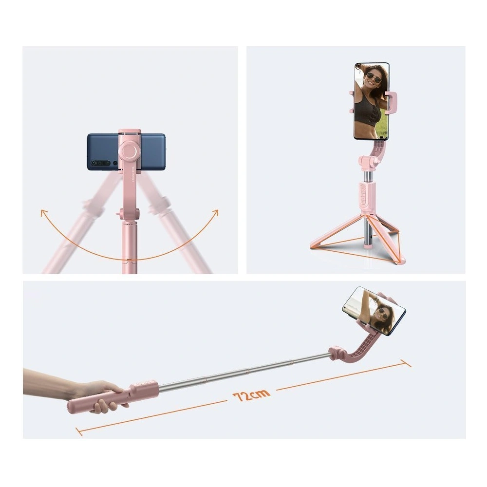 Hurtownia GSM - Baseus selfie stick teleskopowy rozsuwany kijek do selfie statyw z pilotem Bluetooth różowy (SULH-04) - BSU2446PNK - {ean13} - Hurt