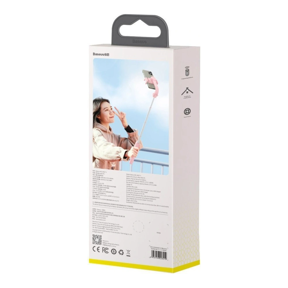 Hurtownia GSM - Baseus selfie stick teleskopowy rozsuwany kijek do selfie statyw z pilotem Bluetooth różowy (SULH-04) - BSU2446PNK - {ean13} - Hurt