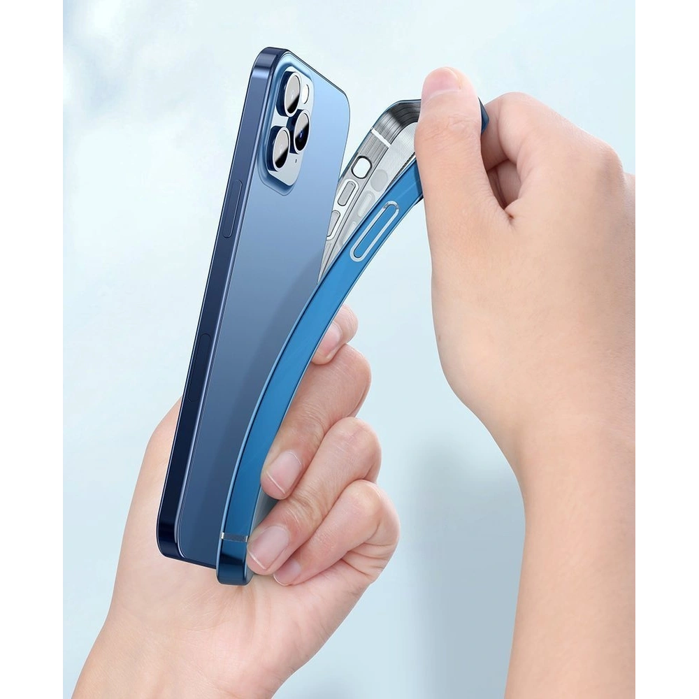 Wholesale Baseus Shining Case Flexible gel case with a shiny metallic frame iPhone 12 mini Moonlight silver (ARAPIPH54N-MD0S) - BSU2465SLV - {ean13} - Hurt