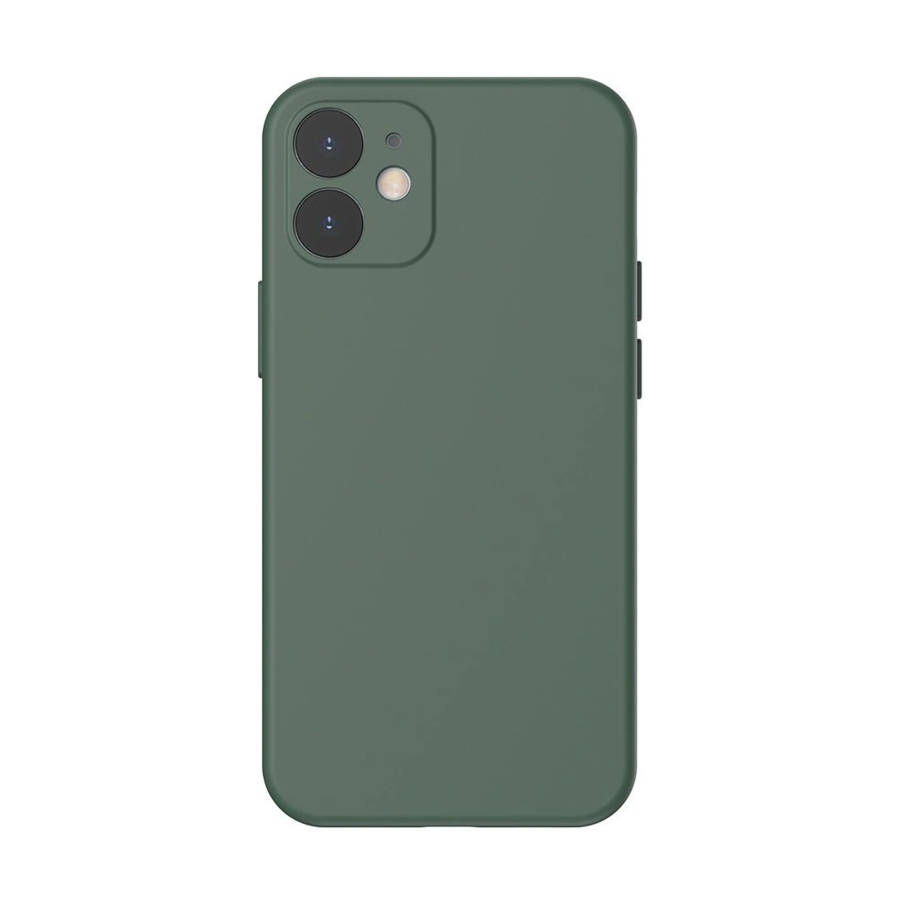 Hurtownia GSM - Baseus Liquid Silica Gel Case Elastyczne żelowe etui Apple iPhone 12 mini Ciemnozielony (WIAPIPH54N-YT6A) - BSU2472GRN - {ean13} - Hurt