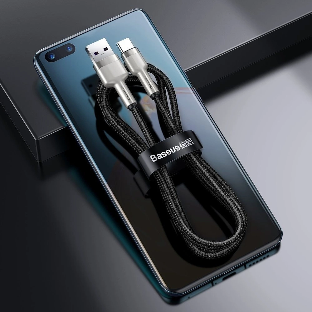 Wholesale Baseus Cafule Series Metal Data USB - USB Typ C 40 W cable (10 V / 4 A) SCP (Huawei SuperCharge Protocol) 0,25 m silver (CATJK-0 - BSU2527SLV - {ean13} - Hurt