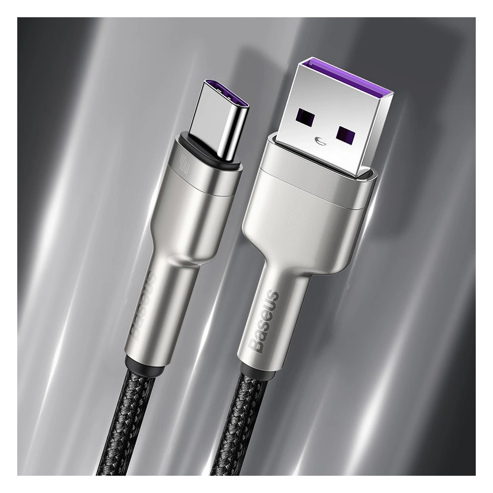 Wholesale Baseus Cafule Series Metal Data USB - USB Typ C 40 W cable (10 V / 4 A) SCP (Huawei SuperCharge Protocol) 0,25 m silver (CATJK-0 - BSU2527SLV - {ean13} - Hurt