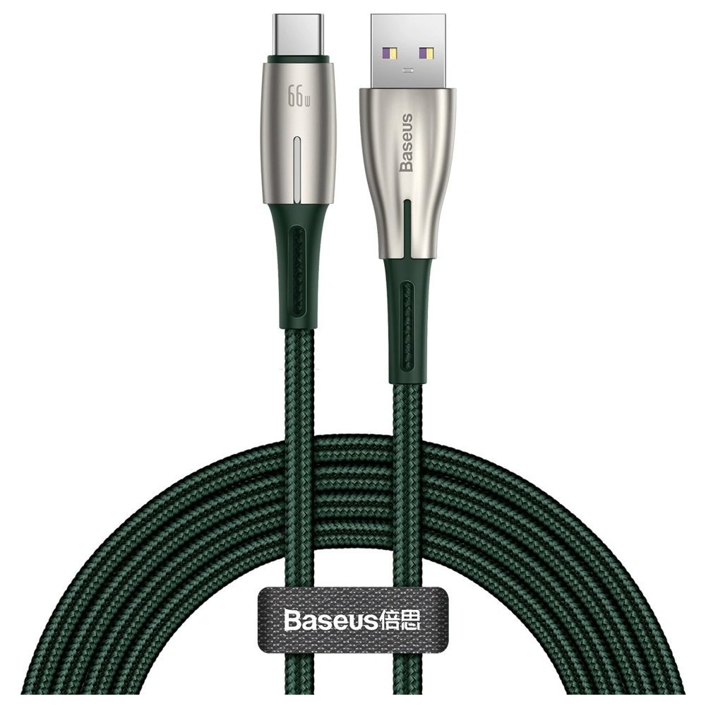 Wholesale Baseus Water Drop USB - USB Typ C cable 66 W (11 V / 6 A) Huawei SuperCharge SCP 2 m green (CATSD-N06) - BSU2560GRN - {ean13} - Hurt