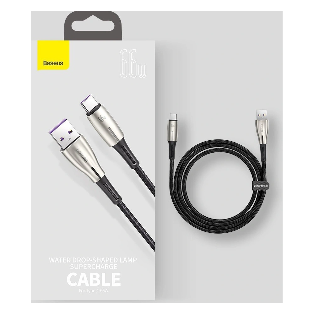Wholesale Baseus Water Drop USB - USB Typ C cable 66 W (11 V / 6 A) Huawei SuperCharge SCP 2 m green (CATSD-N06) - BSU2560GRN - {ean13} - Hurt