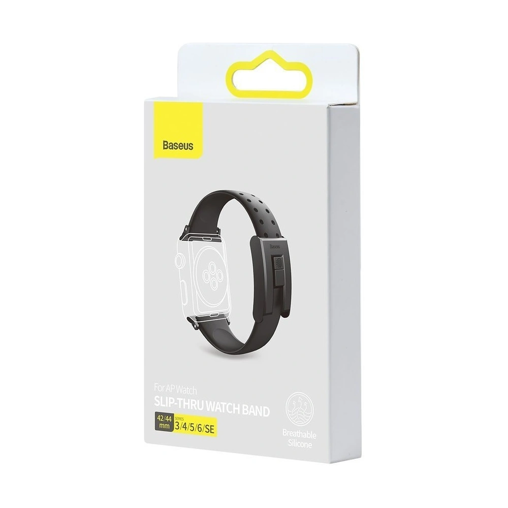 Wholesale Baseus Slip-Thru Watch Band For AP Watch Series 3/4/5/6/SE 42mm/44mm Black (LBWSE-A01) - BSU2568BLK - {ean13} - Hurt