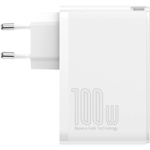 Baseus GaN2 Pro szybka ładowarka sieciowa 100W USB / USB Typ C Quick Charge 4+ Power Delivery biały (CCGAN2P-L02) Baseus GaN2 Pro szybka ładowarka sieciowa 100W USB / USB Typ C Quick Charge 4+ Power Delivery biały (CCGAN2P-L02)