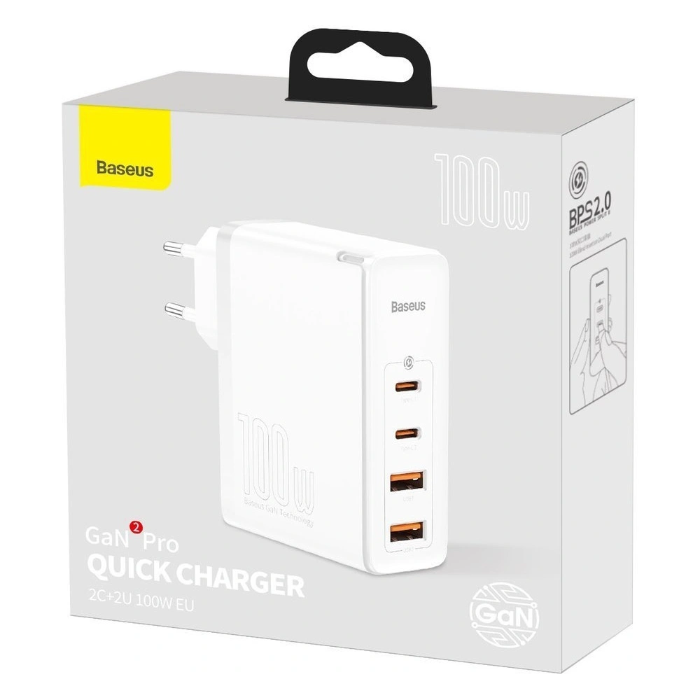 Hurtownia GSM - Baseus GaN2 Pro rychlá síťová nabíječka 100W USB / USB Typ C Quick Charge 4+ Power Delivery bílá (CCGAN2P-L02) - BSU2585WHT - {ean13} - Hurt