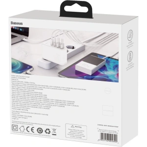 Baseus GaN2 Pro szybka ładowarka sieciowa 100W USB / USB Typ C Quick Charge 4+ Power Delivery biały (CCGAN2P-L02) Baseus GaN2 Pro szybka ładowarka sieciowa 100W USB / USB Typ C Quick Charge 4+ Power Delivery biały (CCGAN2P-L02)