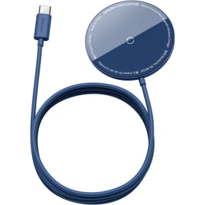 Wholesale Baseus mini magnetic wireless Qi charger 15 W (MagSafe compatible for iPhone) blue (WXJK-H03) - BSU2633BLU - {ean13} - Hurt