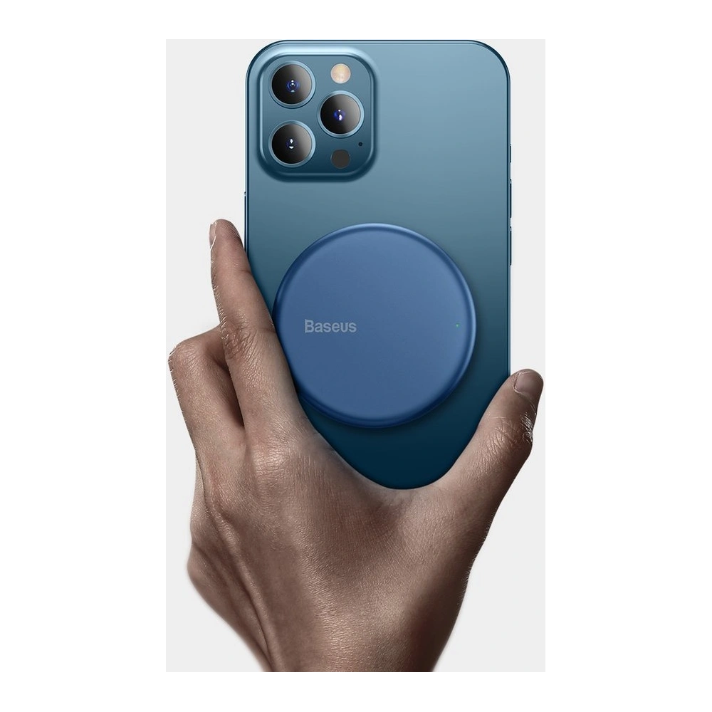 Hurtownia GSM - Baseus mini magnetyczna bezprzewodowa indukcyjna ładowarka Qi 15 W (kompatybilna z MagSafe) niebieski (WXJK-H03) - BSU2633BLU - {ean13} - Hurt