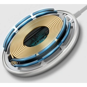 Wholesale Baseus mini magnetic wireless Qi charger 15 W (MagSafe compatible for iPhone) blue (WXJK-H03) - BSU2633BLU - {ean13} - Hurt