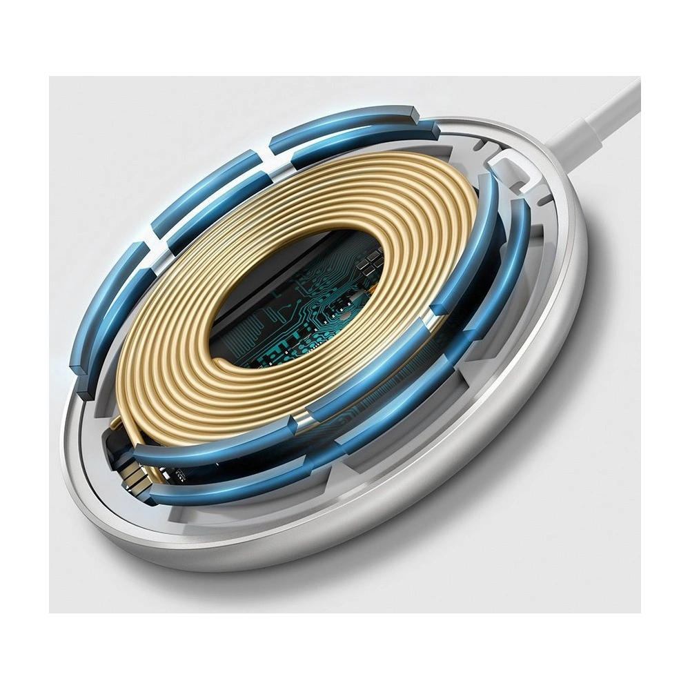Wholesale Baseus mini magnetic wireless Qi charger 15 W (MagSafe compatible for iPhone) blue (WXJK-H03) - BSU2633BLU - {ean13} - Hurt