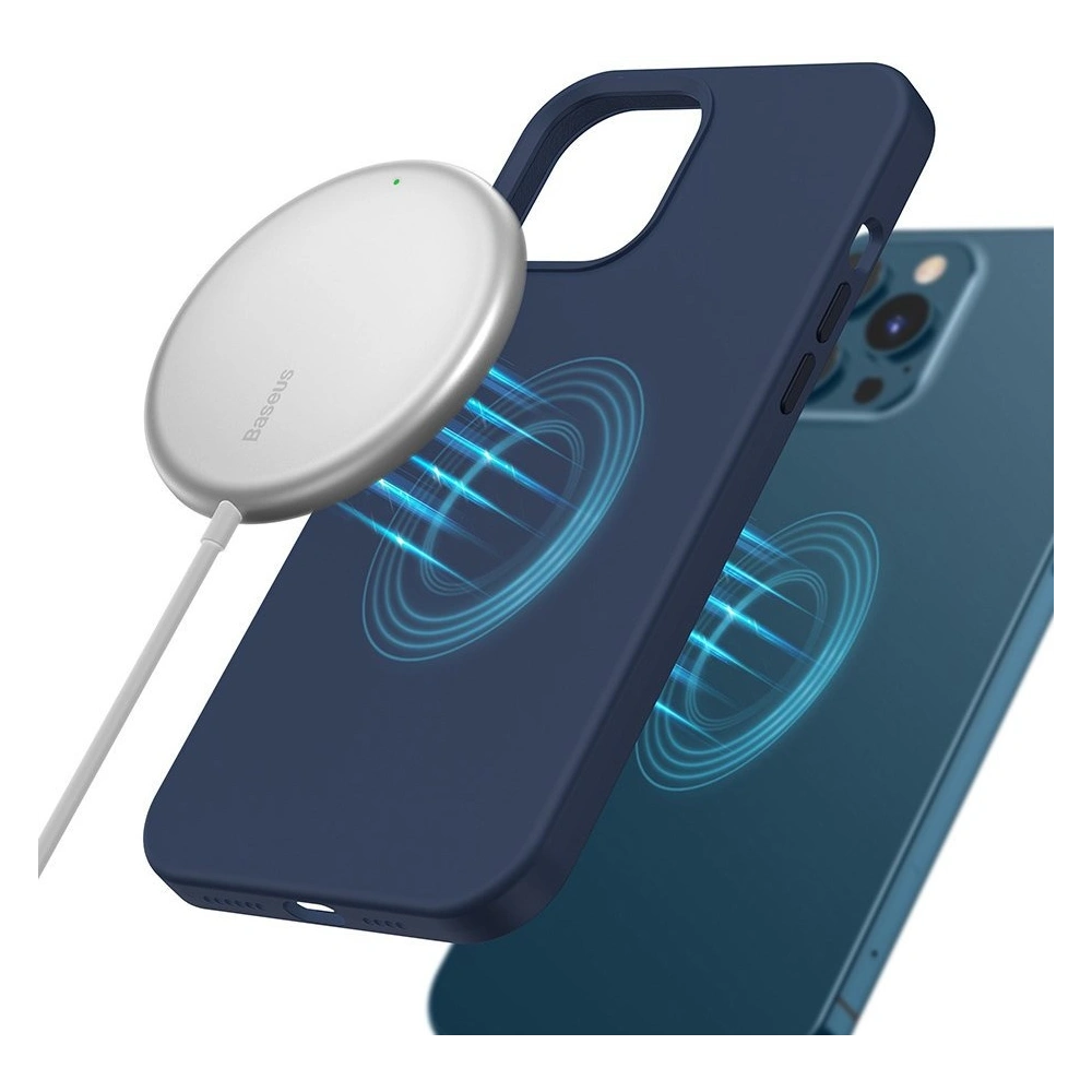Wholesale Baseus mini magnetic wireless Qi charger 15 W (MagSafe compatible for iPhone) blue (WXJK-H03) - BSU2633BLU - {ean13} - Hurt