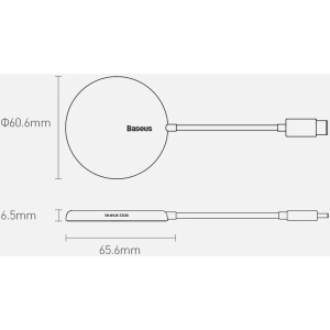Wholesale Baseus mini magnetic wireless Qi charger 15 W (MagSafe compatible for iPhone) blue (WXJK-H03) - BSU2633BLU - {ean13} - Hurt